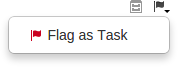 Drop-down menu for flagging a comment as a task.