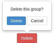 Group delete confirmation tooltip