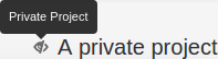 The private project tooltip